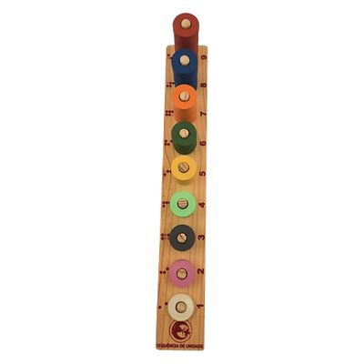 Brinquedo educativo infantil sequência Unidade mdf 9 cores