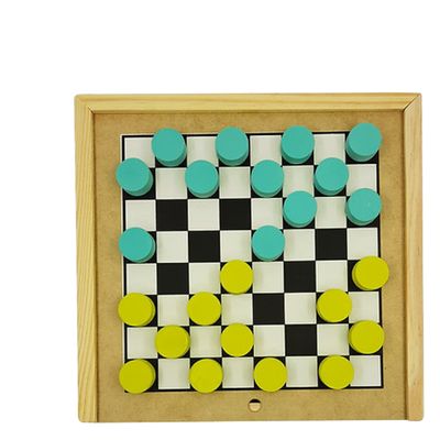 Jogo infantil Dama Ludo 4 cores madeira