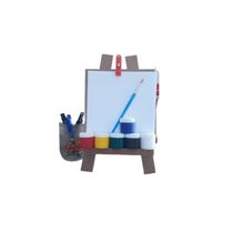 Kit Pintura Cavalete tinta pincel prancheta 10 folhas a5