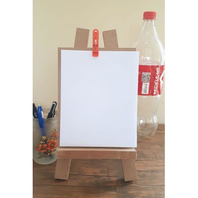 Kit Pintura Cavalete tinta pincel prancheta 10 folhas a5