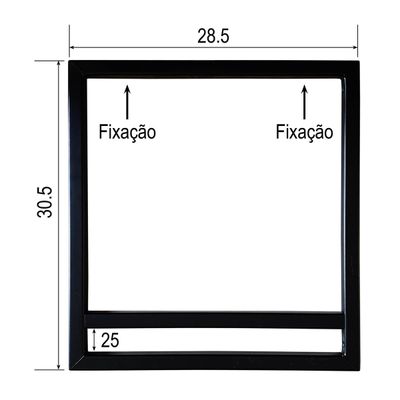 Suporte Prateleira Fixação teto 25 cm Preto Par