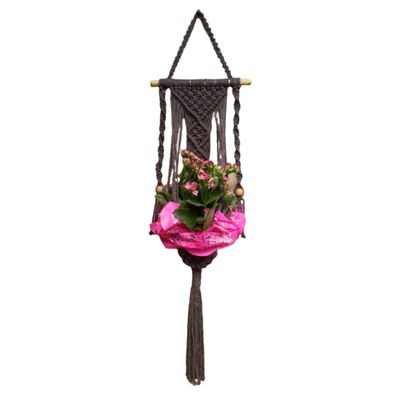 Suporte plantas macramê preto Deise