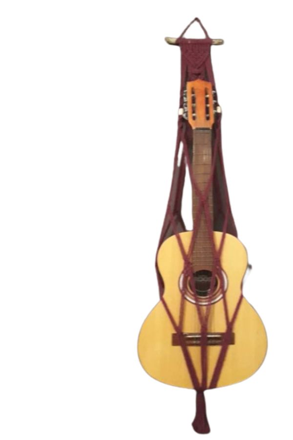 Suporte violão Macramê Vinho