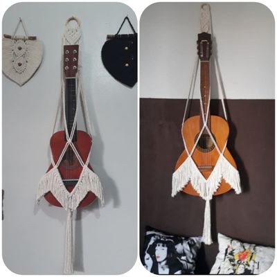 Suporte violão Macramê Cru