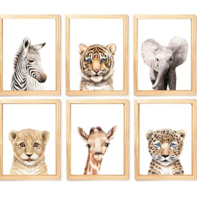 Quadro Infantil Safari 6 un A4