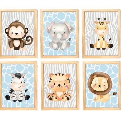 Quadro Infantil 6 un A4 vidro e pendurador