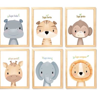 Quadro Infantil  6 un A4 vidro e pendurador