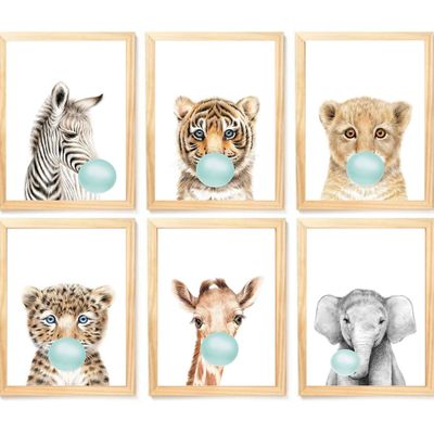 Quadro Infantil  6 un A4 vidro e pendurador