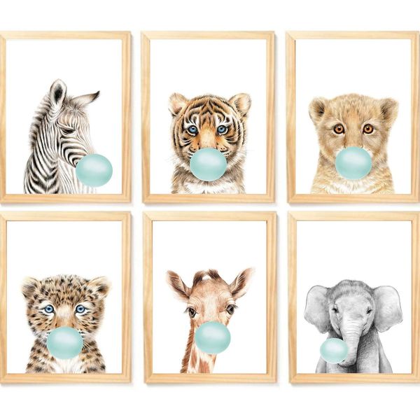 Quadro Infantil 6 un A4 vidro e pendurador