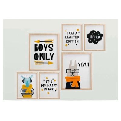 Quadro Infantil  6 un A4 vidro e pendurador