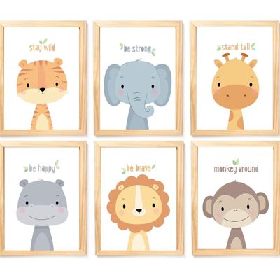 Quadro Infantil  6 un A4 vidro e pendurador