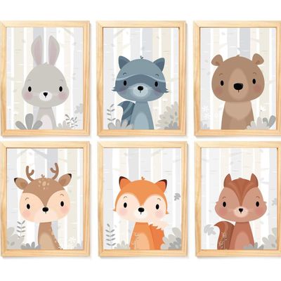 Quadro Infantil 6 un A4 vidro e pendurador