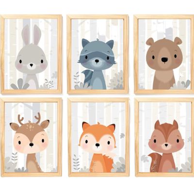 Quadro Infantil 6 un A4 vidro e pendurador