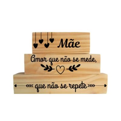Decoração sala Mãe amor que não se mede - em Madeira pinus