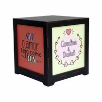 Luminária Box Namorados Nome Personalizado Viva o Amor