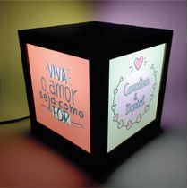 Luminária Box Namorados Nome Personalizado Viva o Amor