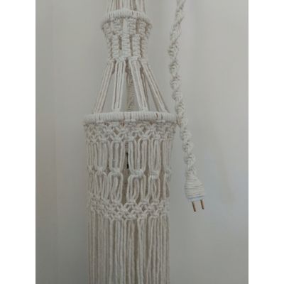 Luminária Macramê cor cru