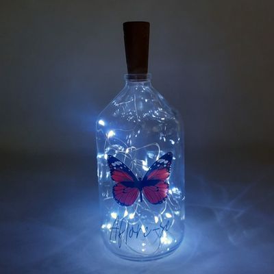 Garrafa decorada luminária Borboleta