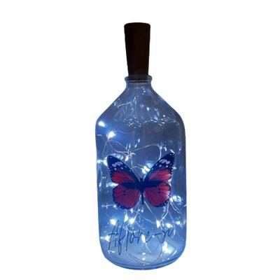 Garrafa decorada luminária Borboleta