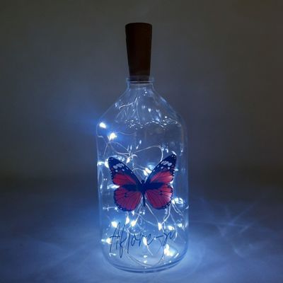 Garrafa decorada luminária Borboleta
