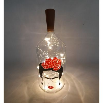 Garrafa decorada luminária