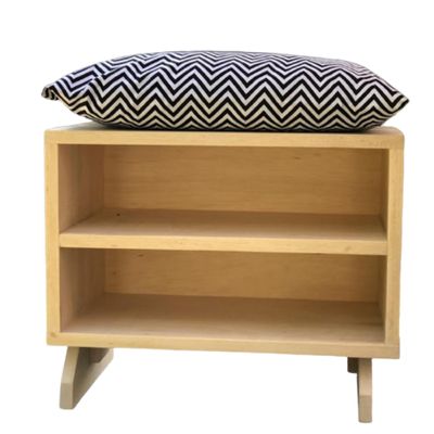 Sapateira Puff chevron preto e branco