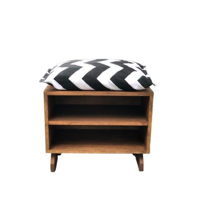 Sapateira Puff preto e branco