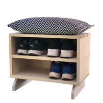 Sapateira Puff chevron preto e branco