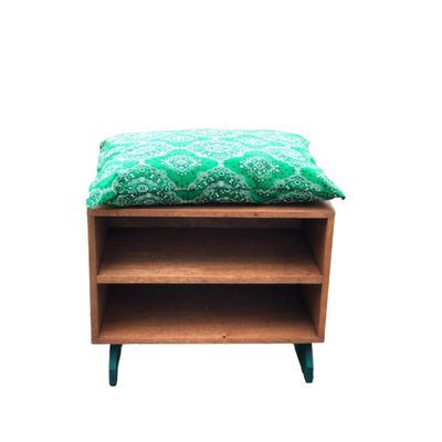 Puff Sapateira boho colors verde