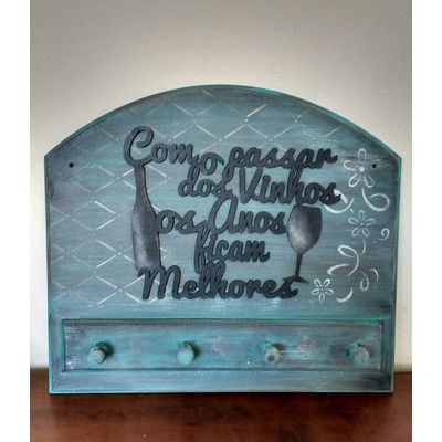 Porta Chaves Vintage azul