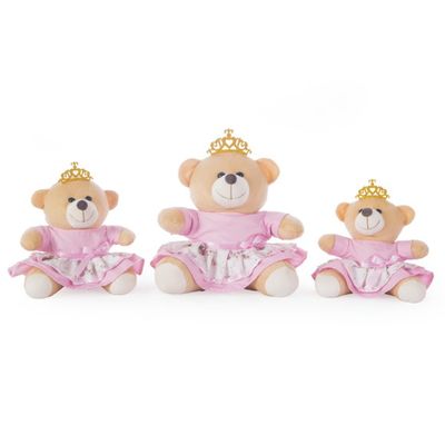 Ursa pelúcia Princesa Rosa 3 un