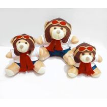 Urso Pelúcia Aviador vermelho 3 un