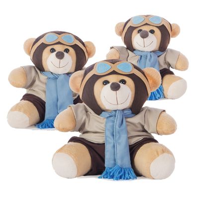Urso Pelúcia Aviador azul 3 un