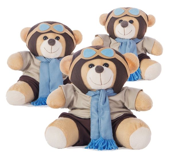 Urso Pelúcia Aviador azul 3 un