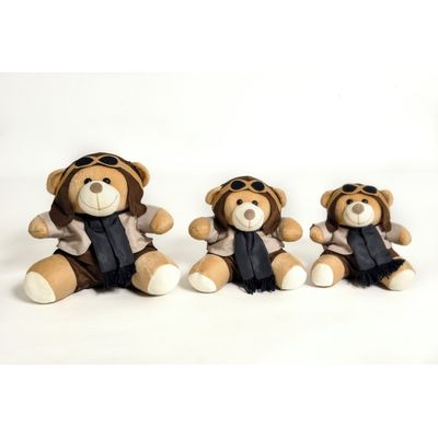 Urso Pelúcia Aviador Preto 3 un