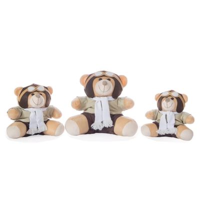 Urso Pelúcia Aviador Cinza 3 un