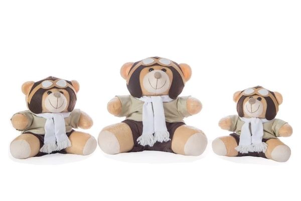 Urso Pelúcia Aviador Branco 3 un