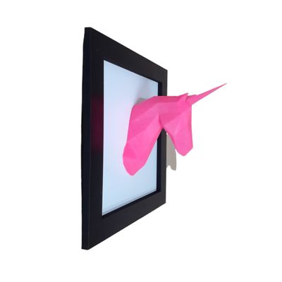Quadro Decorativo 3D unicórnio feito com Impressão 3D