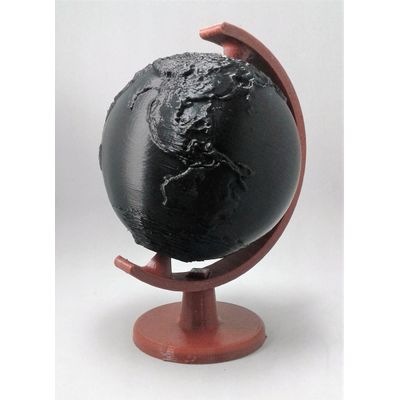 Globo terrestre decorativo feito com impressão 3D