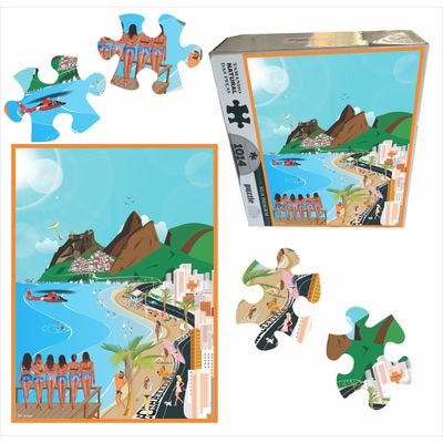 Quebra cabeça praia de Ipanema - Ilustração - 1014 pçs