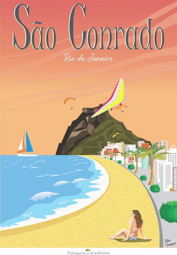 Quebra Cabeça Praia de São Conrado 1014 peças - 98 x 70cm