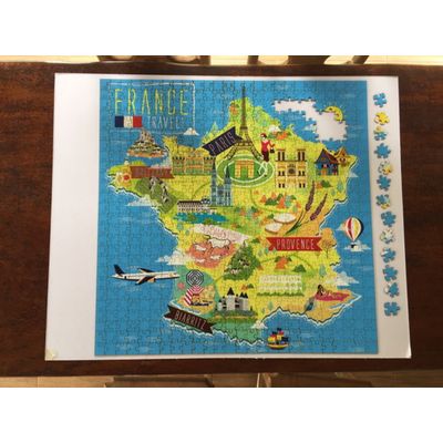 Quebra cabeça Mapa ilustrativo da França 676 pçs - 78 x 78cm