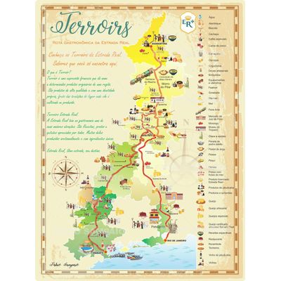 Quebra cabeça Mapa gastronômico da Estrada Real 98x70 -1014