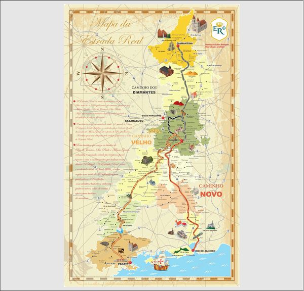 Quebra cabeça Mapa da Estrada Real - 98 x 60cm - 1014 peças