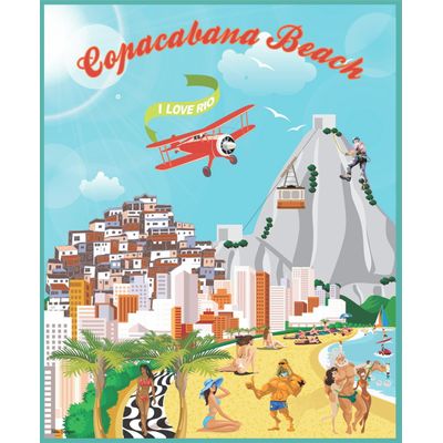 Quebra cabeça Copacabana Beach - ilustrado - 1014 pçs