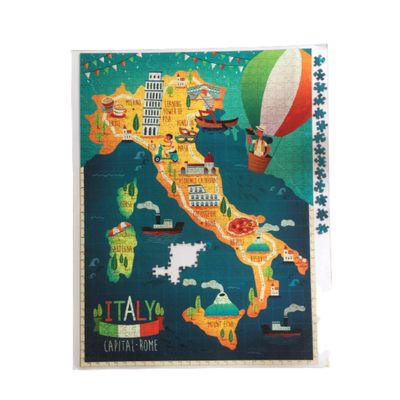 Quebra cabeça mapa ilustração da Itália 78 x 78cm - 676 pçs