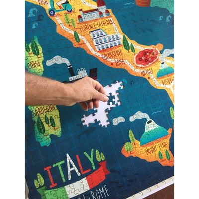 Quebra cabeça mapa ilustração da Itália 78 x 78cm - 676 pçs