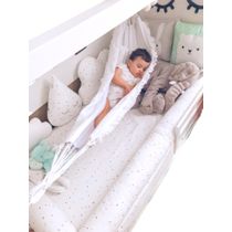Rede berço bebê infantil brim até 30kg Montessoriana branca
