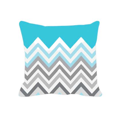 Almofada Chevron Azul e Cinza