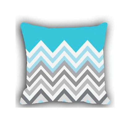 Almofada Chevron Azul e Cinza